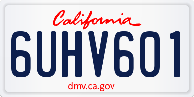 CA license plate 6UHV601