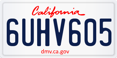 CA license plate 6UHV605