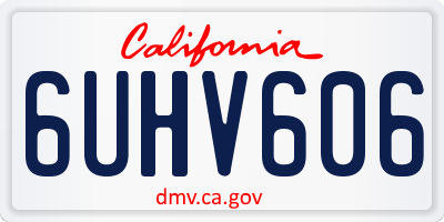 CA license plate 6UHV606