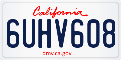 CA license plate 6UHV608