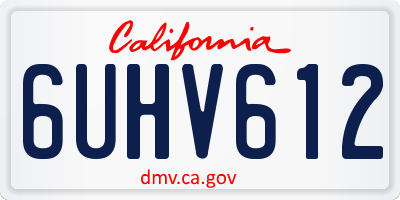 CA license plate 6UHV612