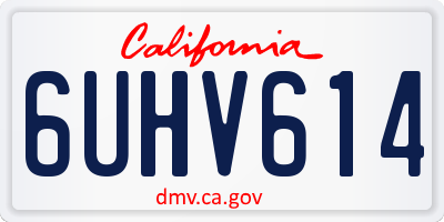 CA license plate 6UHV614