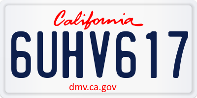 CA license plate 6UHV617