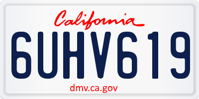 CA license plate 6UHV619