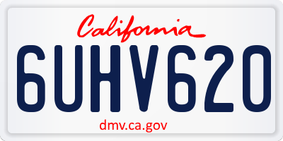 CA license plate 6UHV620