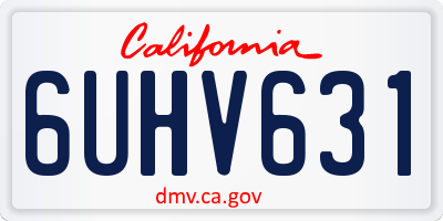 CA license plate 6UHV631