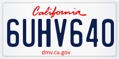 CA license plate 6UHV640