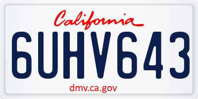CA license plate 6UHV643