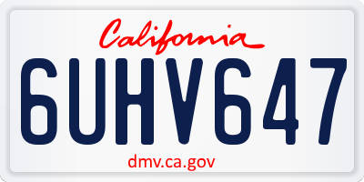 CA license plate 6UHV647
