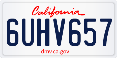 CA license plate 6UHV657