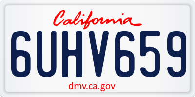 CA license plate 6UHV659