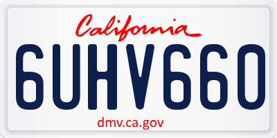 CA license plate 6UHV660
