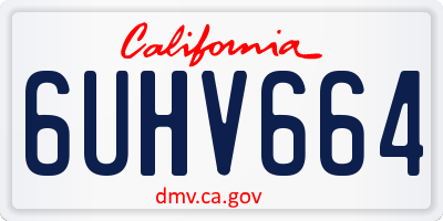 CA license plate 6UHV664