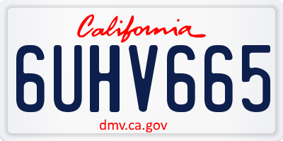 CA license plate 6UHV665