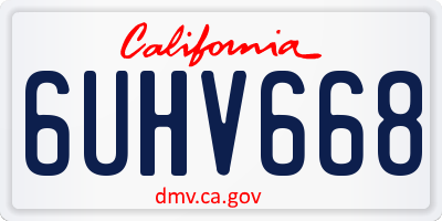 CA license plate 6UHV668
