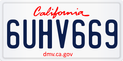 CA license plate 6UHV669