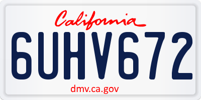 CA license plate 6UHV672