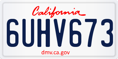 CA license plate 6UHV673