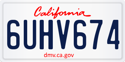 CA license plate 6UHV674