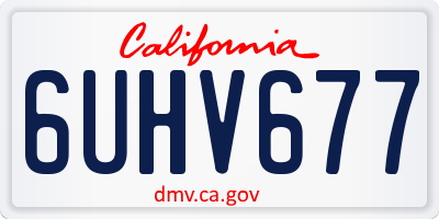 CA license plate 6UHV677