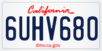 CA license plate 6UHV680
