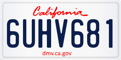 CA license plate 6UHV681