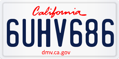 CA license plate 6UHV686