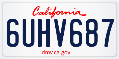 CA license plate 6UHV687