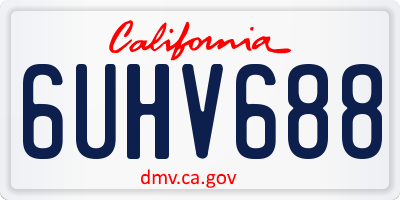 CA license plate 6UHV688