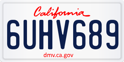 CA license plate 6UHV689