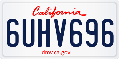 CA license plate 6UHV696