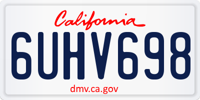CA license plate 6UHV698