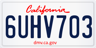 CA license plate 6UHV703