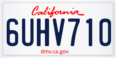 CA license plate 6UHV710