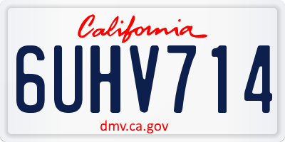 CA license plate 6UHV714