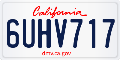 CA license plate 6UHV717