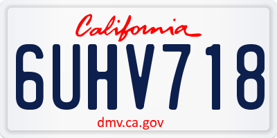 CA license plate 6UHV718