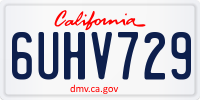CA license plate 6UHV729