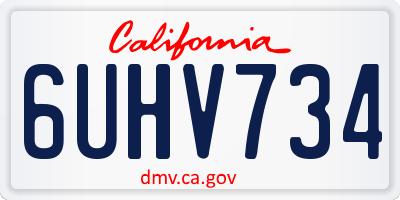 CA license plate 6UHV734