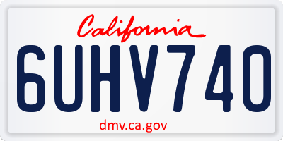 CA license plate 6UHV740