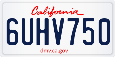 CA license plate 6UHV750