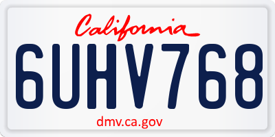 CA license plate 6UHV768