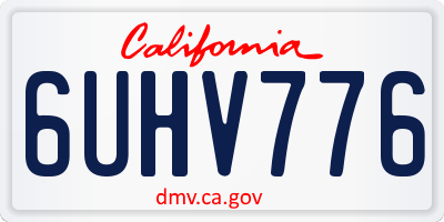 CA license plate 6UHV776
