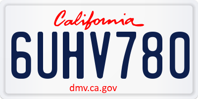 CA license plate 6UHV780