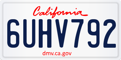CA license plate 6UHV792