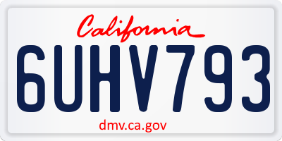 CA license plate 6UHV793