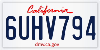 CA license plate 6UHV794