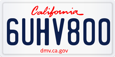 CA license plate 6UHV800