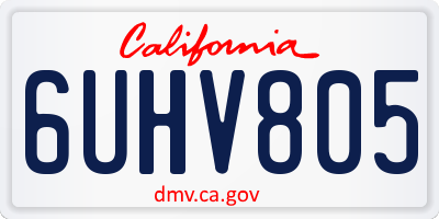 CA license plate 6UHV805