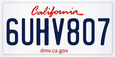 CA license plate 6UHV807